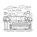 Streetcar or Trolley Car in New Orleans Louisiana Mono Line Art