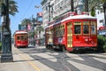 Streetcars on Canal Street in New Orleans