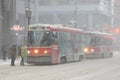 Streetcars in downtown Toronto Royalty Free Stock Photo