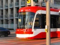 Streetcars in a signal at Toronto city Royalty Free Stock Photo