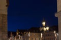 streetlamp on blue hour sunset sky Royalty Free Stock Photo