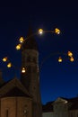 streetlamp on blue hour sunset sky Royalty Free Stock Photo