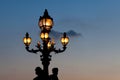 Streetlamp in the bridge Alexander III, Paris Royalty Free Stock Photo