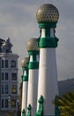 Streetlamp of Kursaal Bridge in San Sebastian. Royalty Free Stock Photo