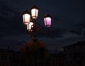 A streetlamp in the night. Padua, Veneto, Italy Royalty Free Stock Photo