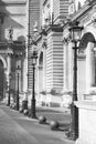 Streetlamps in the Louvre museum, Paris Royalty Free Stock Photo