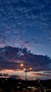 Streetlight and dark evening clouds Royalty Free Stock Photo