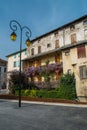 Streetlight in front of building facade Royalty Free Stock Photo