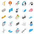 Streetlight icons set, isometric style Royalty Free Stock Photo