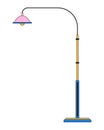 Streetlight lamp post flat line color isolated vector object