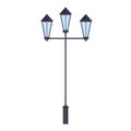 Streetlight lamp post on white background. Vector illustration in trendy flat style. EPS 10