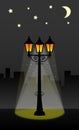 Streetlight lantern at Night illustration