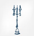 Streetlight one line vector design element isolated Royalty Free Stock Photo