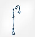 Streetlight one line vector design element isolated Royalty Free Stock Photo