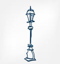 Streetlight one line vector design element isolated Royalty Free Stock Photo