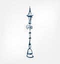 Streetlight one line vector design element isolated Royalty Free Stock Photo