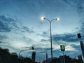 Streetlight sky and Sunset at Kuala Lumpur city ,Malaysia