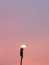 Streetlight and sunset on Siring Banjarmasin street