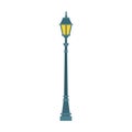 Streetlight vintage lamp icon, colorful flat design