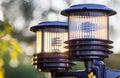 Streetlights in the garden Royalty Free Stock Photo