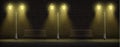 Streetlights lighting on brick wall background Royalty Free Stock Photo