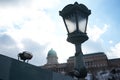 Streetlights from the Szechenyi chain bridge in Budapest