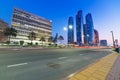Streets of Abu Dhabi at night, UAE Royalty Free Stock Photo