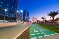 Streets of Abu Dhabi at night, UAE Royalty Free Stock Photo