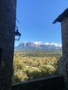 Streets of Ainsa, Huesca, Spain. Medieval village Royalty Free Stock Photo