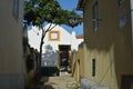 Streets of Almada. Portugal. Old town yard. Royalty Free Stock Photo