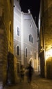 Streets of ancient city of akko at night. Israel Royalty Free Stock Photo