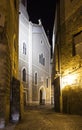 Streets of ancient city of akko at night. Israel Royalty Free Stock Photo