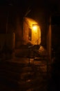 Streets of ancient city of akko at night. Israel Royalty Free Stock Photo