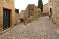 Streets and arch of the old town of medieval village of Pals, Girona province, Catalonia Royalty Free Stock Photo