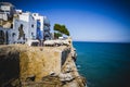 Streets and architecture along the Mediterranean coastal town in