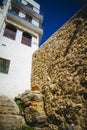 Streets and architecture along the Mediterranean coastal town in