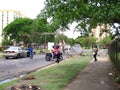 Streets blocked by anti-government protests in Puerto Ordaz city, Venezuela.