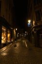Streets in Brussels, Belgium at night