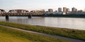 Lonely Sunday Morning Msd River Downtown City Skyline Dayton Ohio Royalty Free Stock Photo