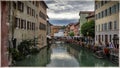 Streets and canals of a beautiful and charming Old Town of Annecy, France