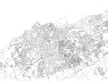 Streets of Casablanca, city map, Morocco