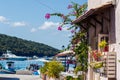 The streets of the center of the coastal city of Sivota in Greece