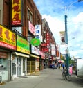 Streets of Chinatown in Toronto, Ontario, Canada. Royalty Free Stock Photo