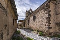 Streets and church of El Muyo church of Santos Martires San Cornelio and San Cipriano. Village of the Riaza region, black town,