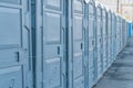 Streets of the city closed on a padlock public toilets Royalty Free Stock Photo