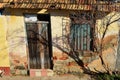 Streets of colonial Trinidad and some destroyed houses, Cuba