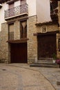 streets and corners of the medieval village of Mirambel, Maestrazgo, Teruel province, Aragon,Spain Royalty Free Stock Photo