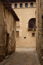 streets and corners of the medieval village of Mirambel, Maestrazgo, Teruel province, Aragon,Spain Royalty Free Stock Photo