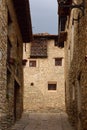 streets and corners of the medieval village of Mirambel, Maestrazgo, Teruel province, Aragon,Spain Royalty Free Stock Photo