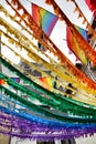 Streets and facades adorned with rainbow flags in Benidorm